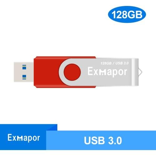 USB 3.0 Flash Drive 128GB USB Flash Stick with 360°Rotated Design, Speed up to 100MB/S Memory Stick for Data Storage and Backup