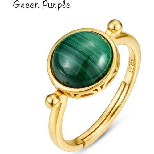 Rings s925 Sterling Silver Strawberry Crystal Ring Natural Malachite Minimalism Anelli Punk Aneis Boho Anillos Rings for Women