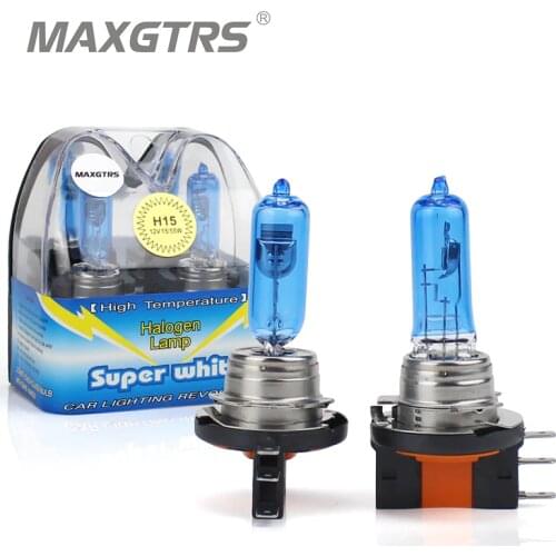 2x Canbus Car H15 Halogen Bulbs Lights Kit 55/15W Xenon Super White Replacement Lamp for VW Volkswagen Amarok GOLF mk 6 7 F22