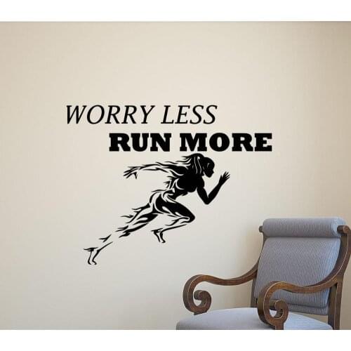 Motivational Slogan Wall Sticker Removable Wall Decal Vinyl Fitness Running Inspiration Quote Gym Sport Wall Art Poster Decor