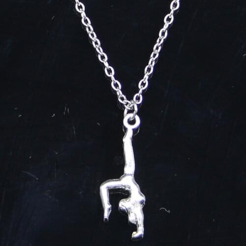 New Fashion Necklace 30x11mm gymnastics gymnast sporter Pendants Short Long Women Men Colar Gift Jewelry Choker