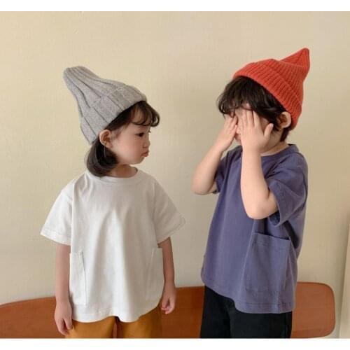 2021 new arrival girls boys summer short sleeve casual cotton kids t-shirt