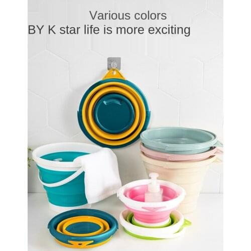 Folding Bucket Bucket Portable Travel Washing Car Fishing Bucket Household Size Retractable Bath Thickening Plastic