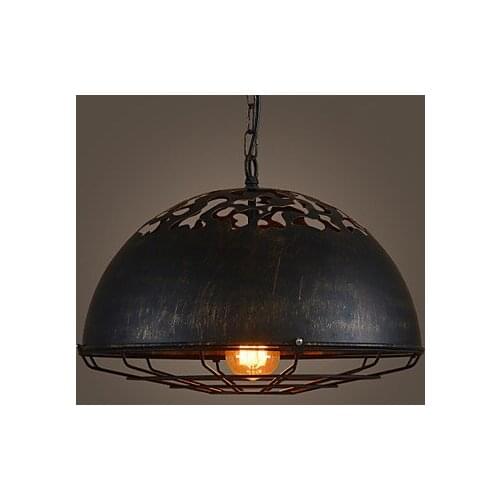 Loft Vintage Black Iron Lid Cover Shades Pendant Light Retro Industry Black Hanging Light For Kitchen Dining Room lustre