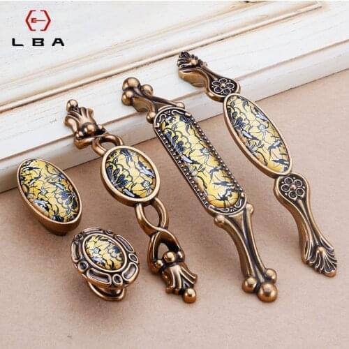 High Grade European Zinc Alloy Door Handle Furniture Knobs and Handles For Kitchen Cabinets Closet Handle Drawer Pull Handle