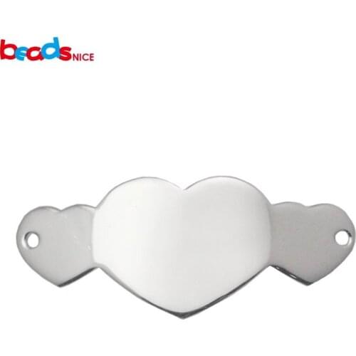 Beadsnice heart jewelry 925 sterling silver bracelet connector handmade jewelry accessories heart connector wholesale ID 33826