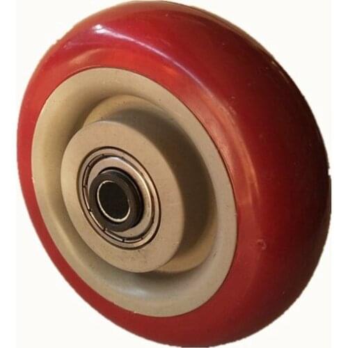 1PCS Caster Wheel 4" Beering Single Wheel Trolley Pulley Roller Replacement Red