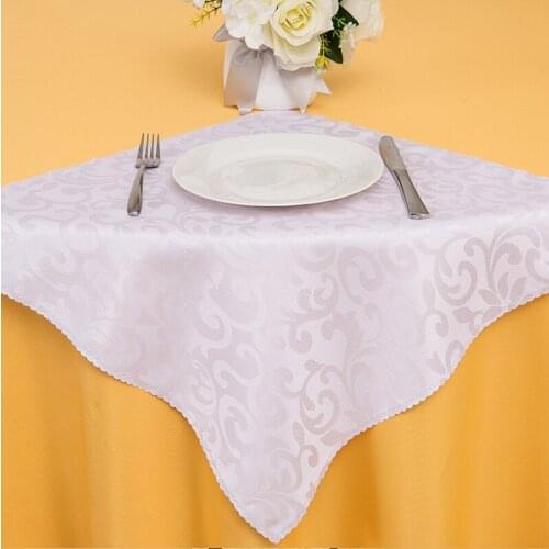 10pcs 48 x 48cm Polyester Jacquard Table Napkins Damask Wedding Cloth Napkins Dining Table Mats Handkerchiefs
