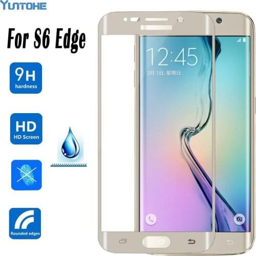 100pcs/lot 0.3mm 2.5D Arc Edge Premium 3D Full Screen Coverage Tempered Glass Screen Protector For Samsung Galaxy S6 edge