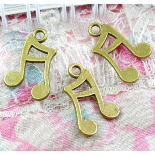 100pcs 18*11MM Vintage Musical Note Charms Jewelry Making Antique Bronze Color Musical Note Charms Charm Musical Note