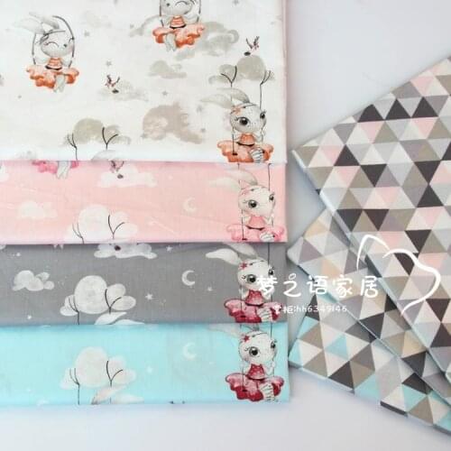 160CM*50CM Korean rabbit cotton cloth patchwork fabric for crib bedding quilting cushions apparel curtain handwork decor tecido
