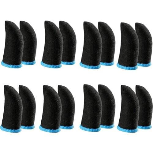 18-Pin Carbon Fiber Finger Sleeves For PUBG Mobile Games Press Screen Finger Sleeves(16 Pcs)