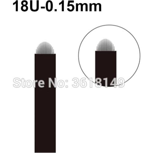 500pcs 0.15mm Laminas Tebori Microblading Needles 18U for Eyebrow Lip Tattoo Blades for Permanent Makeup Needle for Manual Pen