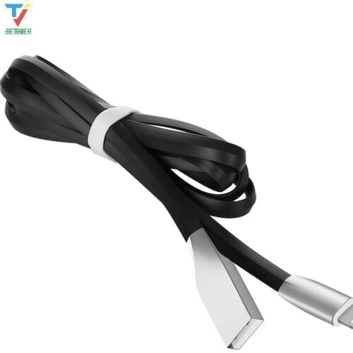 500pcs/lot Tough Armor Zinc-Alloy and Tangle-Free Flat Cable Type-c/Micro USB/8pin Fast Charging Data Sync for Samsung iphone