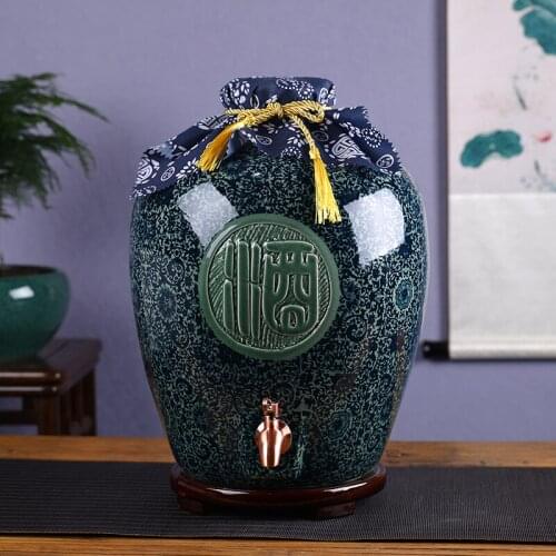 Antique Sealed Jar Hip Flask Ceramics Classic Outdoor Handmade Hip Flask Creative Decantador De Vino Kitchen Dining Bar BD50HF