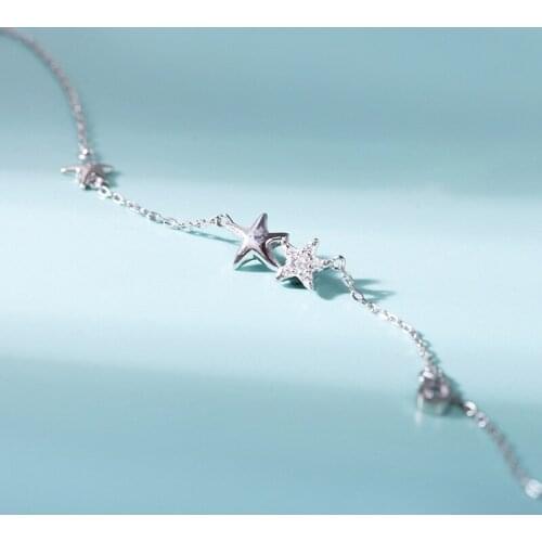MIQIAO Starfish Star Anklet 925 Sterling Silver Leg Chain Female Women Foot Jewelry Fashion For Girls Summer Beach Accessories