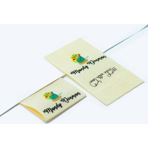 Custom Clothing Labels - Personalized Brand , Organic Cotton Ribbon Labels , Logo or Text, Sewing Labels (FR125)
