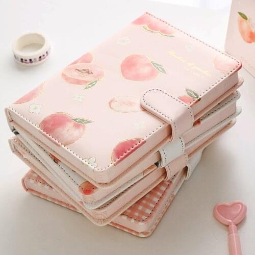 2021 A5 Color Pink Girl Magnetic Buckle PU Leather Diary Student Hand Book Office stationery