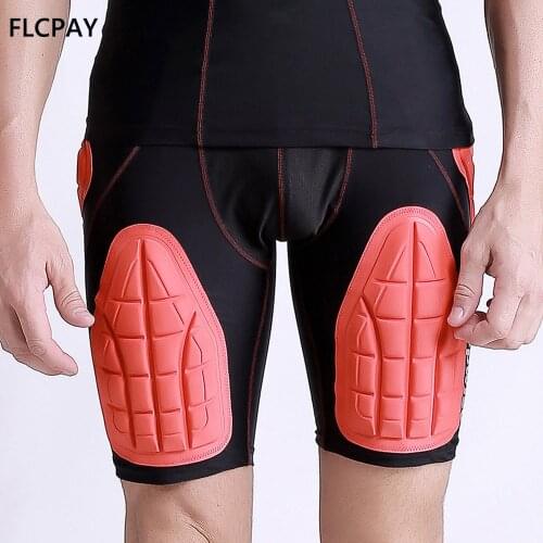 Padded Compression Shorts, Rib Hip and Thigh Protector for Football Paintball Basketball Ice Skating Rugby Soccer