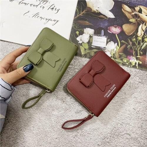 Wallet Womens Short Fashion Folding Zipper Clutch Card Case