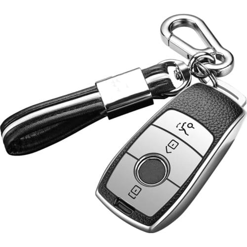 TPU Leather Car Key Cover Case Shell For Mercedes Benz E Class W213 W205 E200 E260 E300 E320 AMG CLA 2018 2019 2020 Accessories
