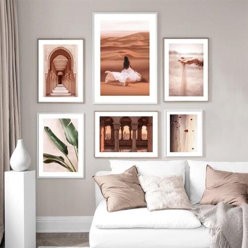 Fashion Morocco Architecture Desert Travel Poster Pictures Wall Art Prints Canvas Balloon Wall Painting Botanical Picture Decor