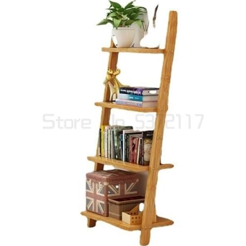 Ayers Nordic solid wood book shelves floor brief wood ladder stand wall shelf organizer housewares plates storage rack