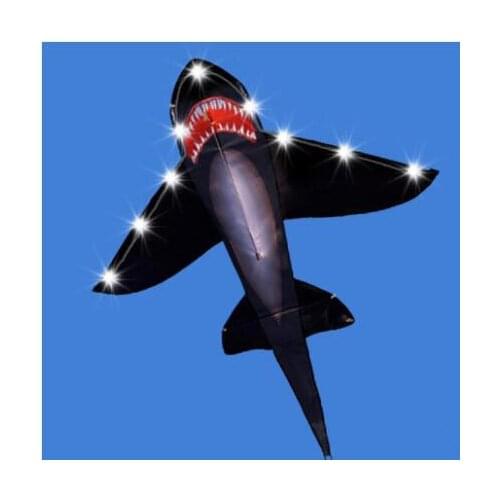 New Arrive High Quality Outdoor Fun Sports LED Shark Kite With Lights Good Flying Factory Outlet