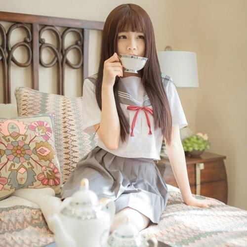 New models Japanese/Korean Student Suit Cute Girls/Women Cosplay Sailor Suit School Uniforms Clothing Navy Top+Skirts