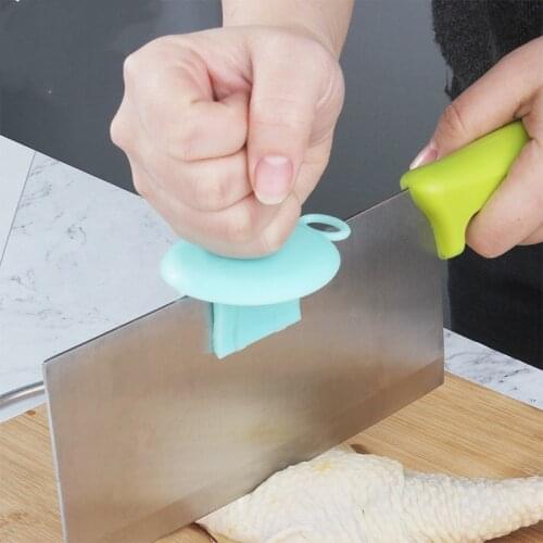 Plastic Kitchen Cooking Knife Chopping Booster Tools Bones Knife Bracket Cap Fish Chicken Vegetables Cutting Auxiliary artifact