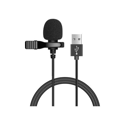 Portable USB Mini Microphone 1.5m Condenser Clip-on Lapel Lavalier Mic Wired Microphones for Laptop Computer Recording Chat