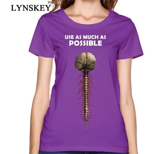 Whimsical Designer Womens T-shirt Short Sleeve Shirts Autumn Slim Red Top Tee Crew Neck Pure Cotton Brand Clothes Brain Device