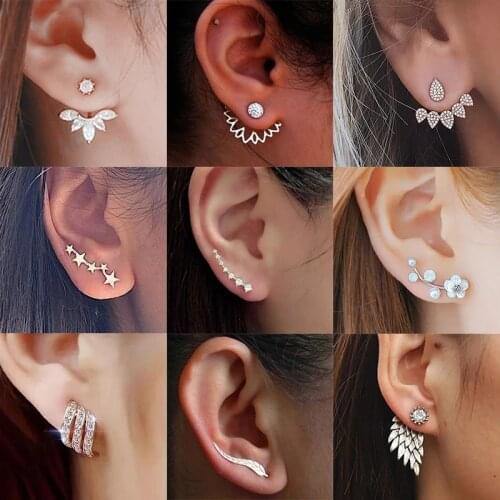 2020 New Crystal Flower stud Earrings for Women Fashion Jewelry Gold colour Rhinestones Earrings Gift for Party Best Friend