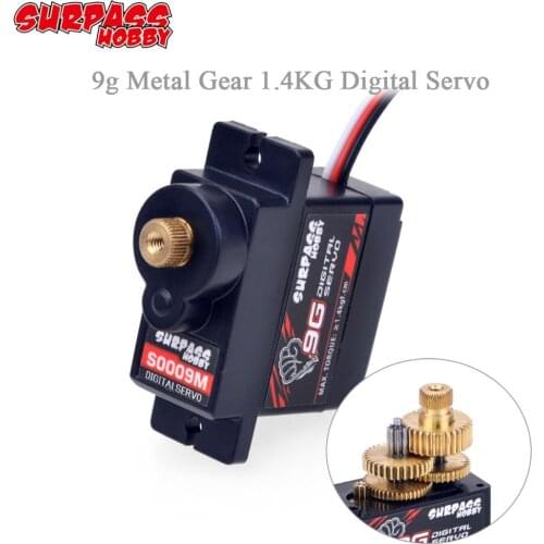 SURPASS HOBBY 9g Metal Gear 1.4KG Digital Servo for RC Fixed-Wing Airplane Robot Car Boat Duct Plane