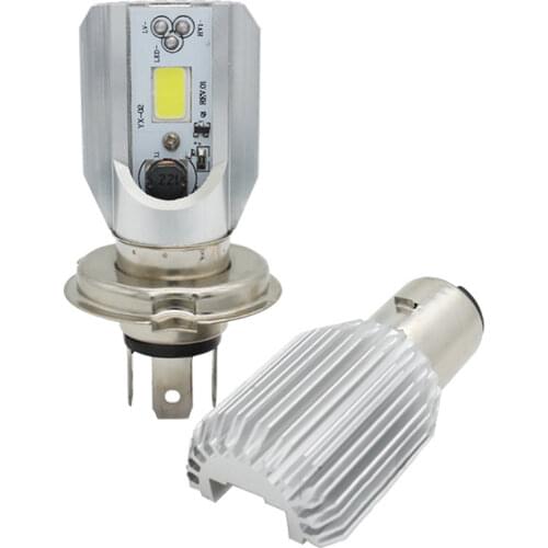 9W LED Headlights White Bulb for Motorcycle, 1000LM Extremely Bright White H4 BA20D Motorbike Headlamp with High Low Beam