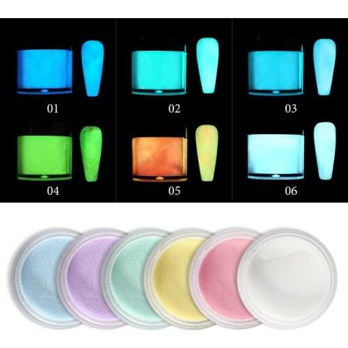 Glow In Dark Neon Phosphor Luminous Pigment Nail Acrylic Fluorescent Glitters Powder For Nail Art Decorations Supplies RK170013