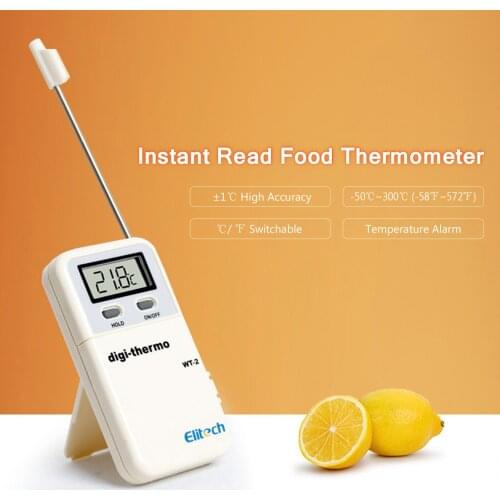 Instant Read Food Thermometer LCD Display ℃/ ℉ Switchable Data Lock Function Temperature Alarm Digital Meat Thermometers