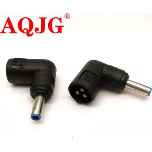 100pcs 4.5*3.0 Male Plug with Tip to 3Pin Male Plug Right Angle DC Power Charger Adapter Converter Connector Notebook