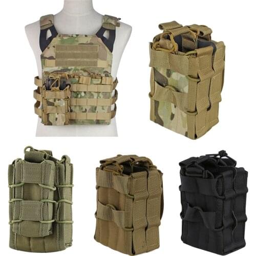 1000D Nylon Tactical Molle Double Magazine Pouch 5.56 .223 7.62 9mm Pistol Rifle Mag Holder Utility Pouch Hunting Waist Tool Bag