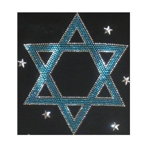 2pc/lot Star sticker iron on rhinestone TRANSFER hot fix rhinestone transfer motifs iron on applique patches for shirt