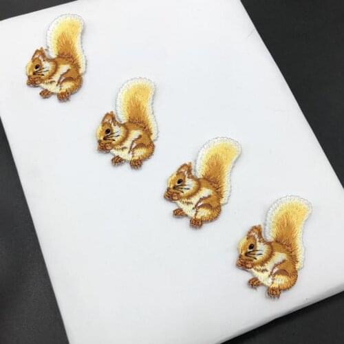 20pcs Cartoon Squirrel Embroidered Cartoon Patches Iron On Popular For Hat Bag Shoe Applique Embroidery Accessory Badge A Coudre