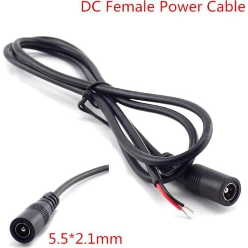 25cm/1M DC Female Wire Power supply cord cable camera 12V Extension Connector for CCTV LED strip light Adapter 5.5*2.1mm cords