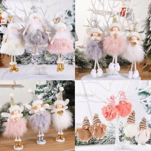 3Pc 2022 New Year Gift Cute Christmas Angel Doll Xmas Tree Ornament Noel Deco Christmas Decoration for Home Natal 2021 Navidad D