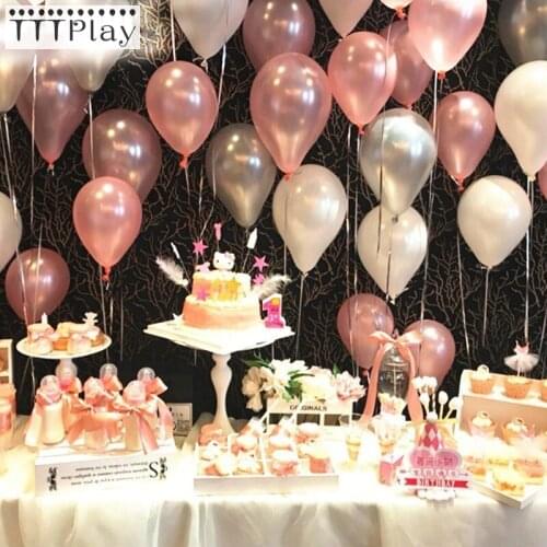 30pcs/pack 10inch balloons gold silver blue latex balloons air balls wedding balon party decoration happy birthday ballon 1.5G