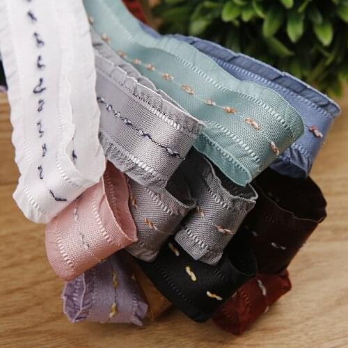 5yards 25mm/38mm Solid Color Jump Dot Ruffle Polyester Ribbon Hat Clothing Accessories Bouquet Packaging Bowknot Ribbons