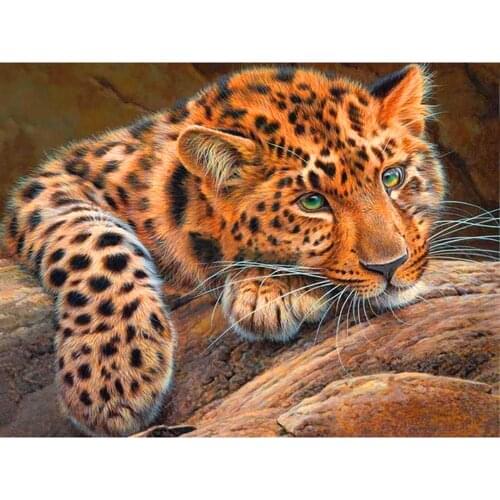Diamond Embroidery Leopard Tiger 5D DIY Diamond Painting Full Square Diamond Mosaic Animals Pictures Of Rhinestones Home Decor