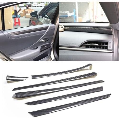 Real Carbon Fiber Car Interior Moldings Console Door Panel Strips Cover Trim For Lexus ES XZ10 ES200 ES250 ES300h ES350 LHD