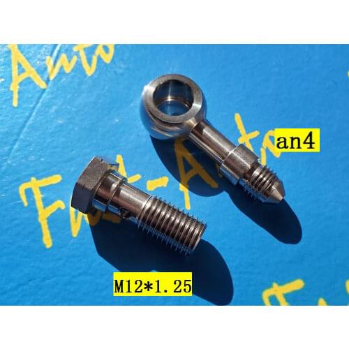 Stainless steel Banjo bolt M12 P1.25 M12 * 1.25 M12 x 1.25 Adapter to -4an an4 an-4 7/16unf fuel oil hose end fitting