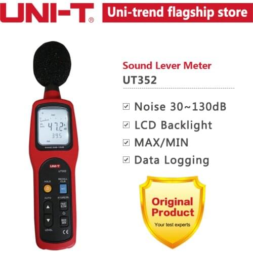 UNI-T UT352 Digital Mini Sound Level Meter 30 130dB Noise Measuring Instrument Tester Audio Decibel Monitor Max Min Alarm Log
