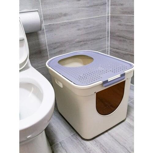 Double door top in cat litter basin closed cat excrement basin imitation external splash Cat Toilet size cat nest cat products